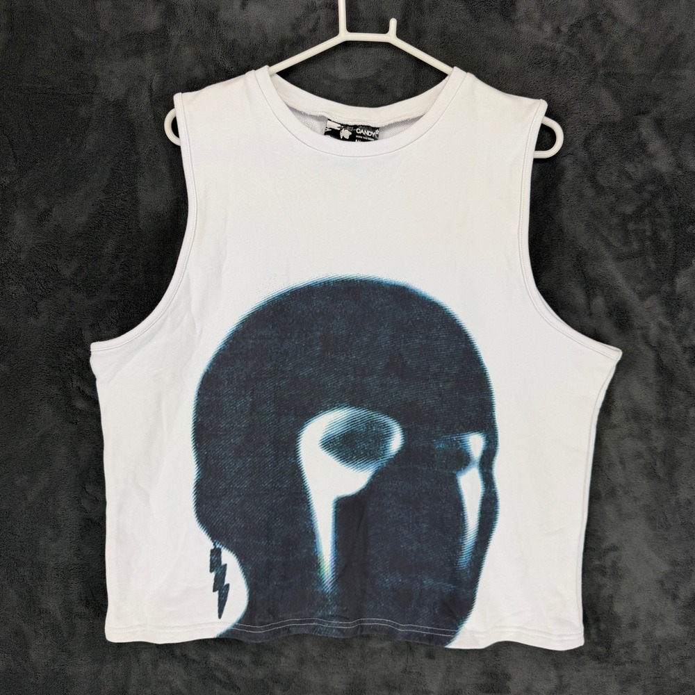 Paynestar‎ Citizen Insane Graphic Sleeveless T Shirt Tank Top White XL